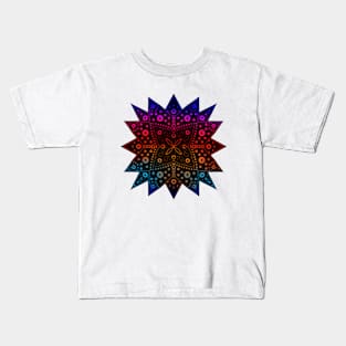 Starburst Gradient Mandala Rainbow Kids T-Shirt